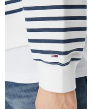 TOMMY HILFIGER SCRIPT LOGO Hanorac cu fermoar integral din bumbac ecru / dungă bleumarin - Hanorace pentru femei - 4