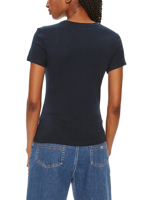 SCRIPT LOGO Tricou cu m&acirc;necă scurtă bleumarin noapte &icirc;ntunecată - tricou