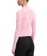 TOMMY HILFIGER TH JEANS Cardigan ușor, tricotat cu &icirc;mpletitură, cu fermoar complet dungă roz de zahăr - Pulovere pentru femei - 2