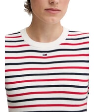 TOMMY HILFIGER TH JEANS Cămașă din bumbac cu m&acirc;necă scurtă dungă albă/bleumarin - tricou - 3