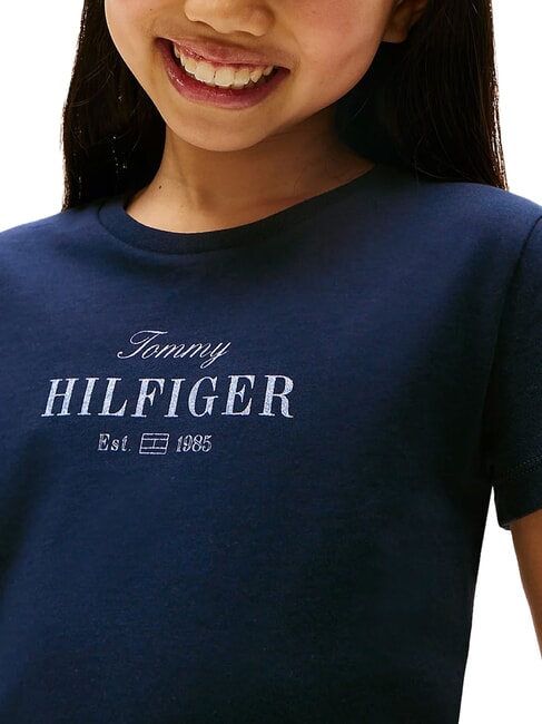 KIDS BIMBA Tricou din bumbac cu imprimeu sclipici bleumarin noapte &icirc;ntunecată - Tricou copil