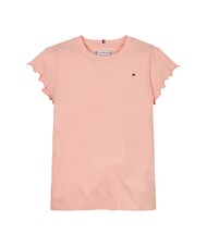 TOMMY HILFIGER KIDS BIMBA Tricou cu m&acirc;necă scurtă și bucle gheață de coral - Tricou copil - 4