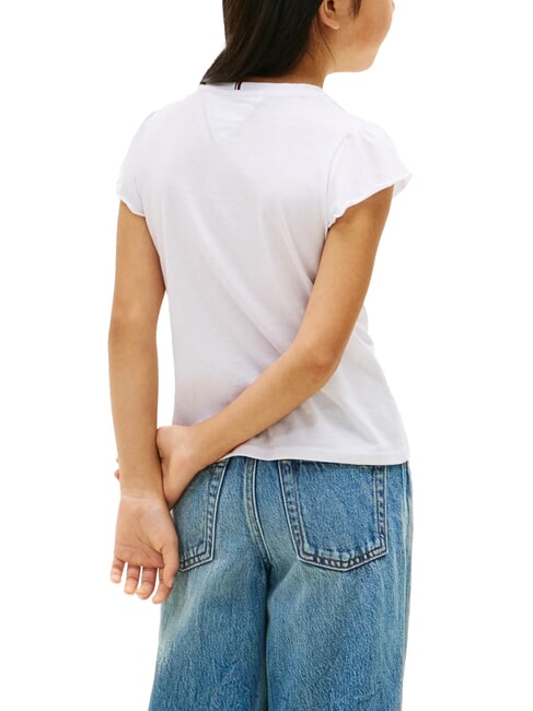 KIDS BIMBA Tricou cu m&acirc;necă scurtă și bucle alb - Tricou copil