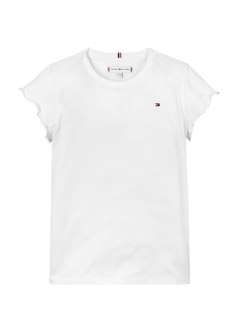 KIDS BIMBA Tricou cu m&acirc;necă scurtă și bucle alb - Tricou copil