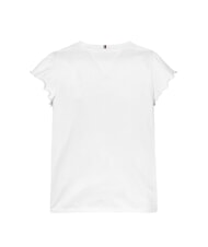 TOMMY HILFIGER KIDS BIMBA Tricou cu m&acirc;necă scurtă și bucle alb - Tricou copil - 4