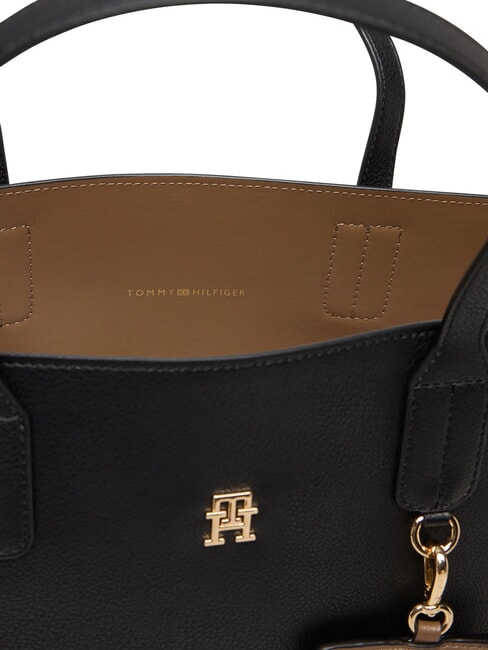 TH ICON Geantă de m&acirc;nă, cu curea de umăr negru - Genți femei