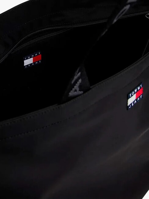 TJ ESS DAILY Geantă de cumpărături de umăr negru - Genți femei