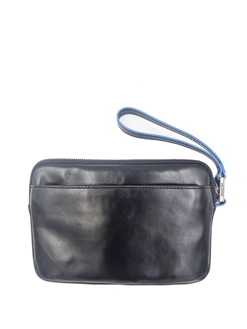 BLUE SQUARE Husă din piele pentru carduri negru - Portofele bărbați