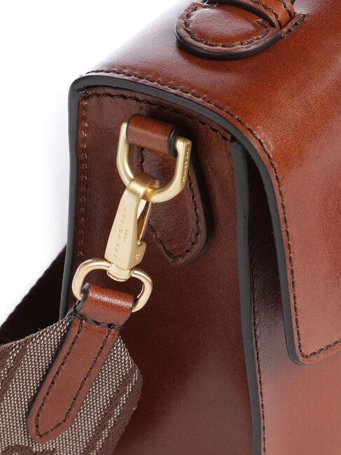 IRENE Geantă de umăr, din piele BROWN - Genți femei