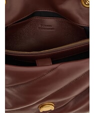 PINKO CLASSIC LOVE PUFF Geanta din piele Nappa vin de burgundă - aur antic - Genți femei - 3