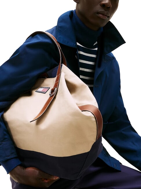 TH RUNAWAY Geantă de călătorie din p&acirc;nză bej clasic - Genți de voiaj