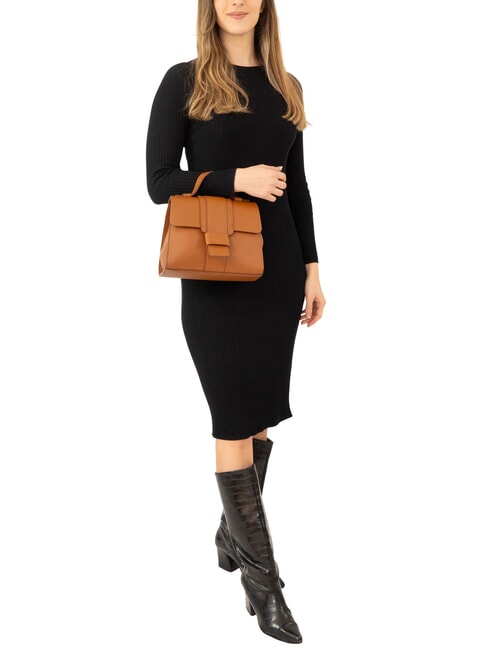 SABRINA Geantă elegantă din piele de un dolar piele &icirc;nchisă la culoare - Genți femei