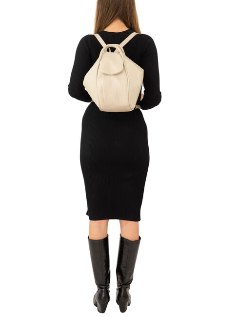 TRIO Rucsac din piele de struț struț alb - Genți femei