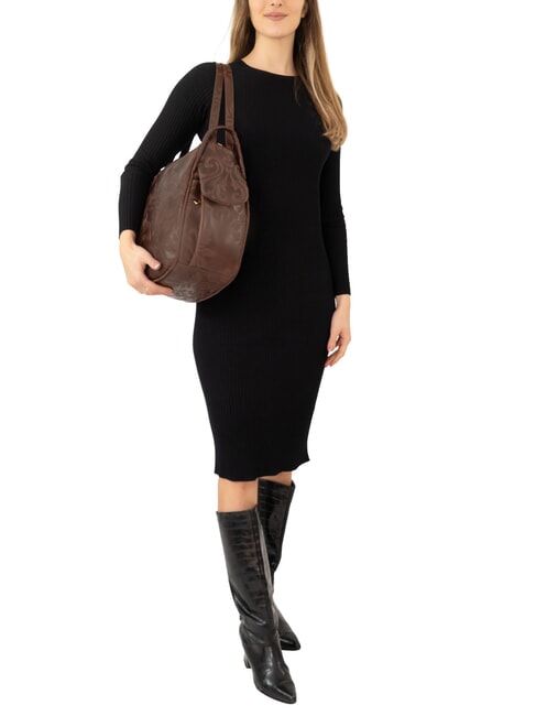 TRIO Rucsac din piele de damasc maro damasc - Genți femei