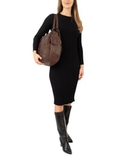 LESAC TRIO Rucsac din piele de damasc maro damasc - Genți femei - 4