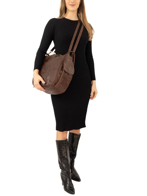 TRIO Rucsac din piele de damasc maro damasc - Genți femei