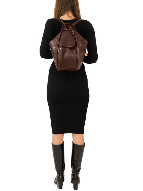 TRIO Rucsac din piele de damasc maro damasc - Genți femei