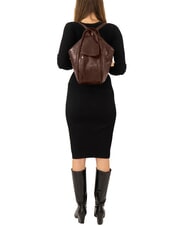 LESAC TRIO Rucsac din piele de damasc maro damasc - Genți femei - 6