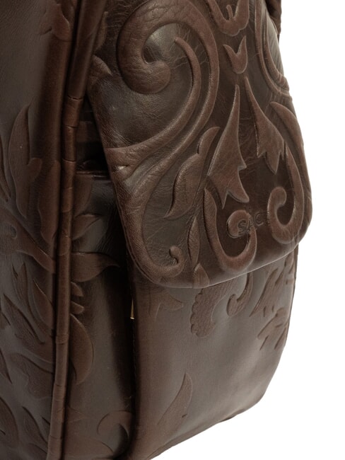 TRIO Rucsac din piele de damasc maro damasc - Genți femei