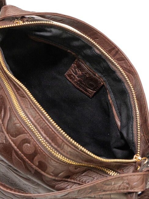 TRIO Rucsac din piele de damasc maro damasc - Genți femei