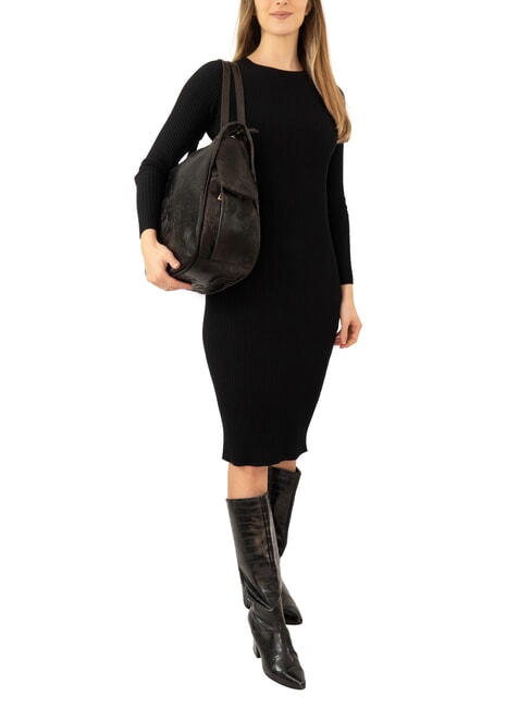 TRIO Rucsac din piele de damasc damasc negru - Genți femei