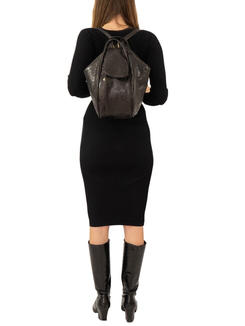 TRIO Rucsac din piele de damasc damasc negru - Genți femei