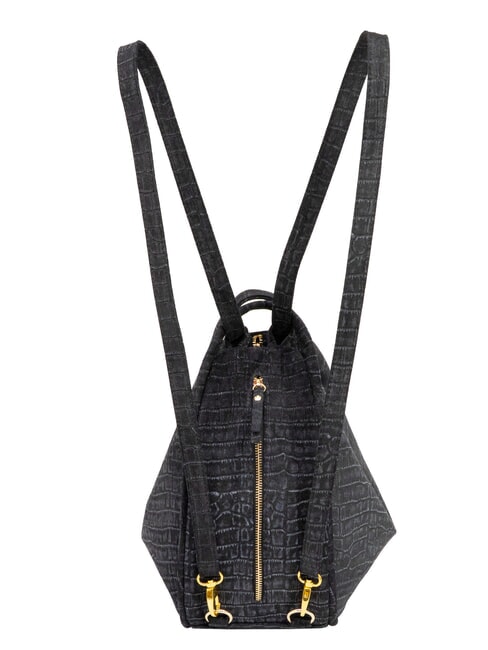 TRIO Rucsac din piele de crocodil albastru de cocos - Genți femei