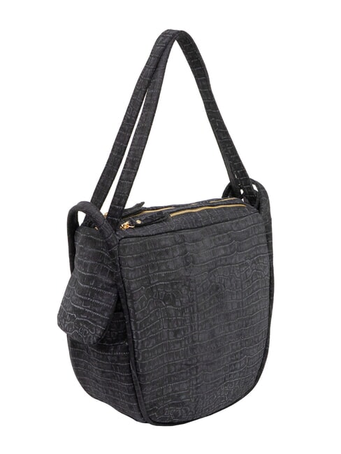 TRIO Rucsac din piele de crocodil albastru de cocos - Genți femei