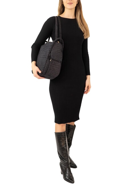 TRIO Rucsac din piele de crocodil albastru de cocos - Genți femei