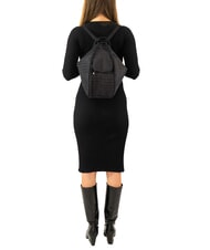 LESAC TRIO Rucsac din piele de crocodil albastru de cocos - Genți femei - 6