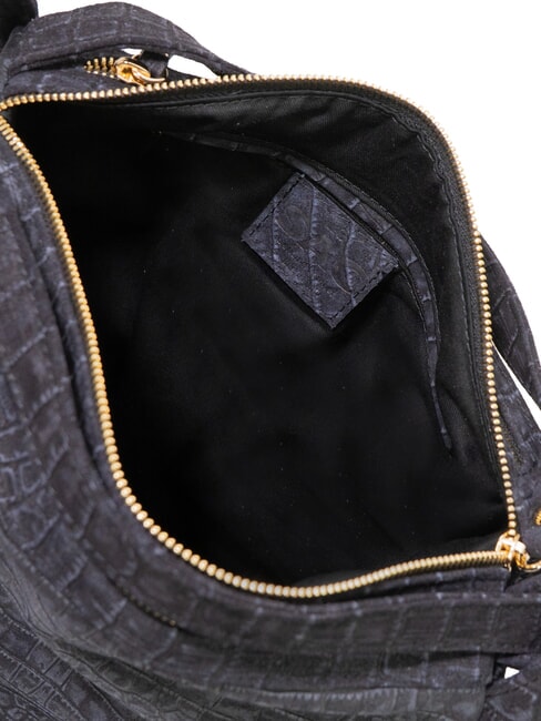 TRIO Rucsac din piele de crocodil albastru de cocos - Genți femei