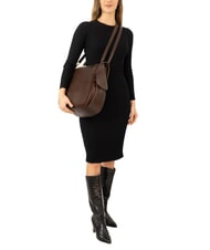 LESAC TRIO Rucsac din piele Nappa cafea - Genți femei - 5