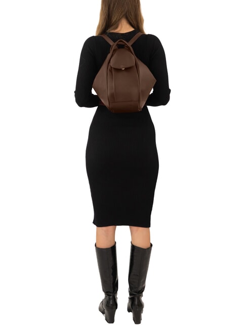 TRIO Rucsac din piele Nappa cafea - Genți femei