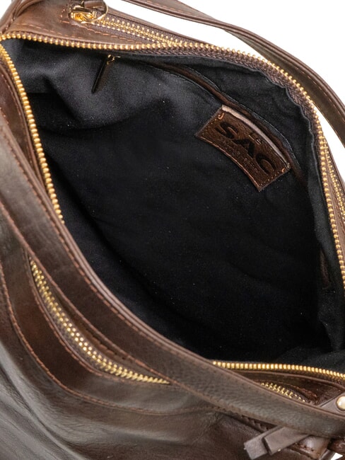 TRIO Rucsac din piele Nappa cafea - Genți femei