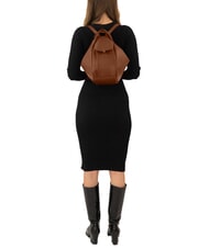 LESAC TRIO Rucsac din piele Nappa ciocolată - Genți femei - 6