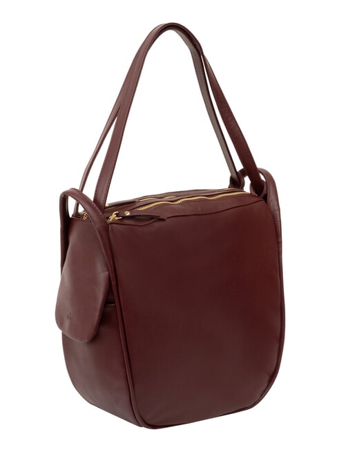 TRIO Rucsac din piele Nappa tescovină de struguri - Genți femei