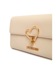 LOVE MOSCHINO HEART TURNLOCK Geantă mică de umăr fildeş - Genți femei - 3