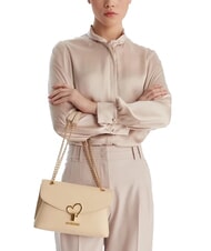 LOVE MOSCHINO HEART TURNLOCK Geantă de umăr convertibilă fildeş - Genți femei - 5