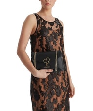LOVE MOSCHINO HEART TURNLOCK Geantă de umăr convertibilă negru - Genți femei - 5