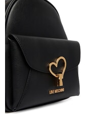 LOVE MOSCHINO HEART TURNLOCK Rucsac cu buzunar negru - Genți femei - 4