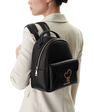 LOVE MOSCHINO HEART TURNLOCK Rucsac cu buzunar negru - Genți femei - 5