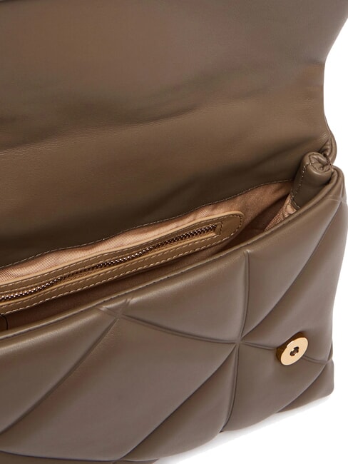 EMBOSSED Geantă tip servietă cu curea de umăr noroi - Genți femei