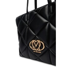 LOVE MOSCHINO EMBOSSED Geantă de cumpărături de umăr negru - Genți femei - 3