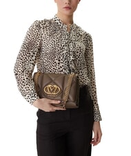 LOVE MOSCHINO EMBOSSED Geantă de umăr convertibilă noroi - Genți femei - 5