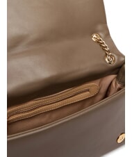 LOVE MOSCHINO EMBOSSED Geantă de umăr convertibilă noroi - Genți femei - 6