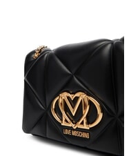 LOVE MOSCHINO EMBOSSED Geantă de umăr convertibilă negru - Genți femei - 4