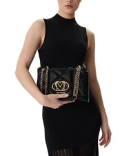 LOVE MOSCHINO EMBOSSED Geantă de umăr convertibilă negru - Genți femei - 5
