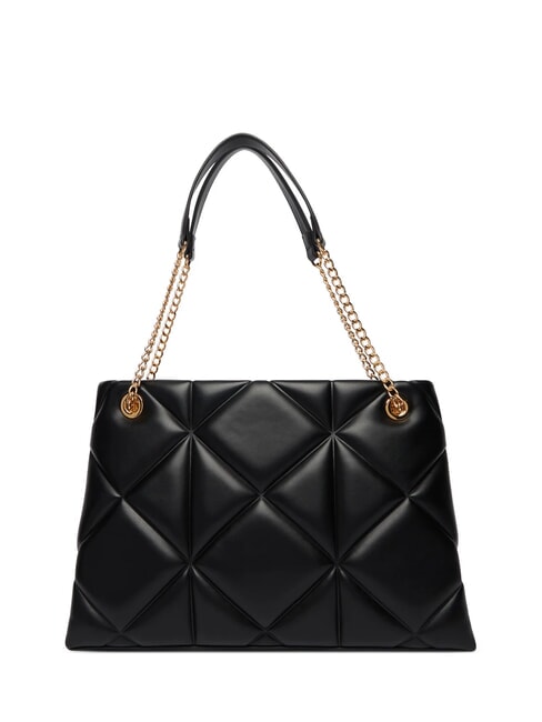 EMBOSSED Geantă de umăr cu m&acirc;nere din lanț negru - Genți femei