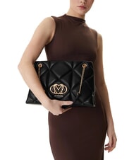 LOVE MOSCHINO EMBOSSED Geantă de umăr cu m&acirc;nere din lanț negru - Genți femei - 5