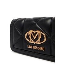 LOVE MOSCHINO EMBOSSED Geantă de umăr mini din metal negru - Portofele femei - 4